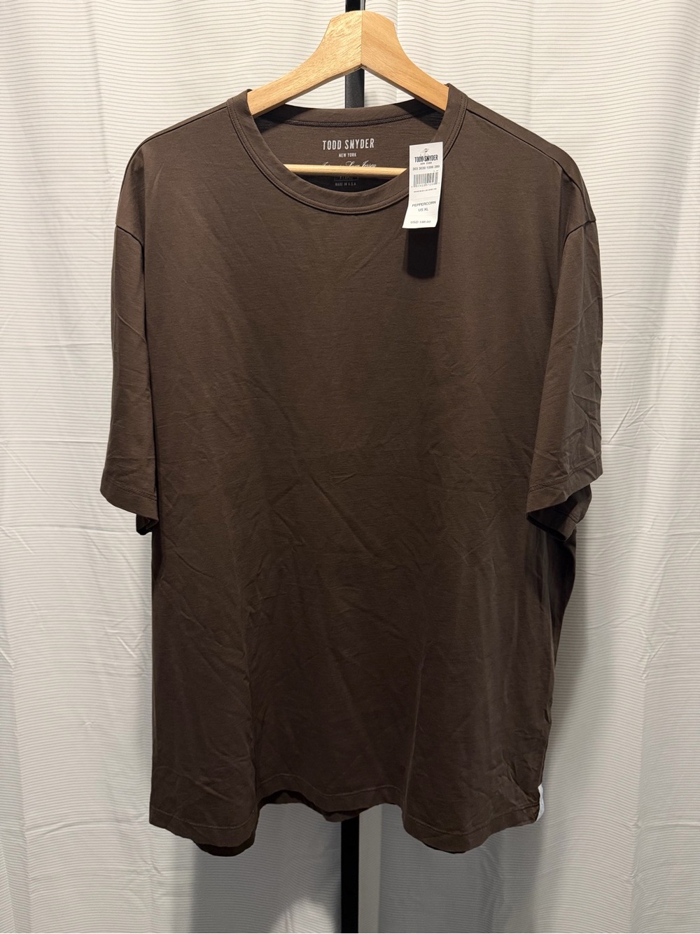 Todd Snyder Oversized Japanese Luxe Jersey Crew Tee T-Shirt Peppercorn Brown XL
